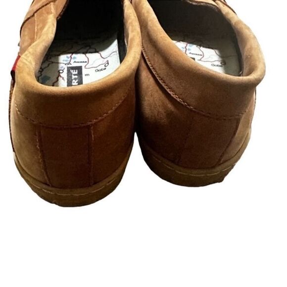 OLIBERTE Mens Tan Leather Round Toe Slip On Casual Oxford Shoes Sz 8 - Picture 4 of 4